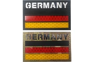 ODSS Parche de bandera infrarroja reflectante de Alemania con diseño de bandera militar táctico moral parche de Europa insignias emblema apliques parches para planchar sobre la ropa, mochila accesorios