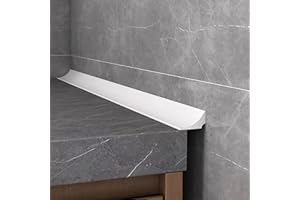 WOLAIYE Barriera d'acqua per lavandino, barriera impermeabile per la soglia della doccia, barriera impermeabile per bagno, striscia in silicone pieghevole, paraspruzzi (bianco, 1 m)