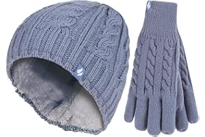 HEAT HOLDERS - Ladies thermal winter outdoor fleece insulated hat and glove set in 7 colours