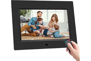 AOWASI Digital Photo Frame, 7 Inch Digital Picture Frame Full IPS Display Electronic Photo Frame Video Music Playback Calendar Alarm Clock with Remote Control, USB/SD Card Slots (Non-WiFi）