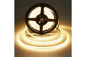 SIRYYUI 12V COB LED Strip 5M,3000K Warm White LED Strip Lights with 480LEDs/M,CRI 90+,8mm Width,Uniform Dotless LED Tape Light for Room Cabinet Home DIY Projects (No Power Supply)