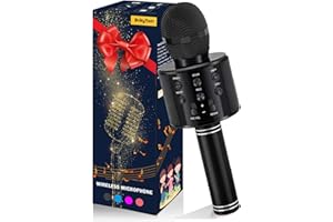 BukyTom Microfono Bluetooth Karaoke per Bambini - 4 in 1 Microfono Bambini Portatile Karaoke Microfoni per Cantare, Giocattolo Microfono Compatibile con Android/iOS Smartphone PC