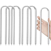 8 Piquets De Tente 30cm BFHRHF - Acier Galvanisé - Crochet En J - Ancrage Sol