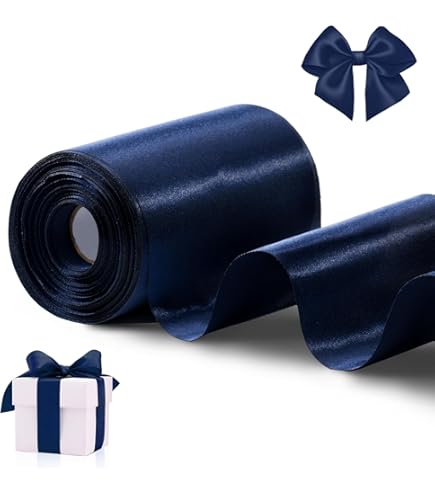 10 Cm Breites Azurblaues Satinband - Dickes Band Für Geschenke & Deko
