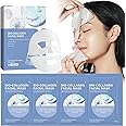Bio Collagen Face Mask,4PCS Anti Wrinkle Mask,Firm Skin Deep Hydrating Mask,Bio Collagen Face Mask Overnight,Hydrating Hydrogel Mask,Small Molecule Penetration, Elasticity Improvement (Blue)