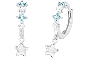 Prinzessin Lillifee Creolen 925 Sterling Silber Mädchen Kinder Ohrschmuck, mit Zirkonia synth., Kommt in Schmuck Geschenk Box