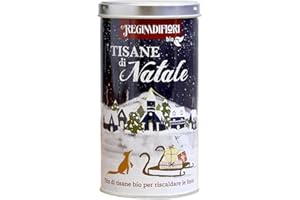 Regina di Fiori - Tisane del Natale. Lattina Decorata con 12 Filtri Assortiti da 3g. Biologico