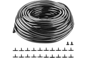 Itian Manguera de Riego por Goteo de 30 M, Tubo de Riego por Goteo de 1/4 Pulgadas, Goteo Rollo Negro, para Agricultura y Jardines Particulares