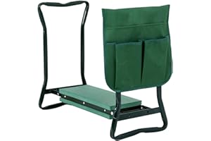 ‎GIMISGU Gimisgu Garten Kniebank Gartenhocker mit Eva Schaummatte, Tragbare Klappbar Arbeitstasche Gartenbank mit Werkzeugtasche, Garten Hocker für Gartenarbeit bis zu 150 kg