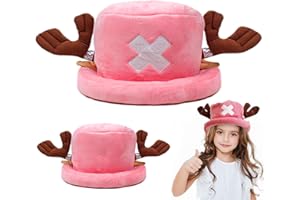 MEYUXG Gorro de Cosplay de Anime Chopper de Una Pieza - Color Rosa, Sombrero de Dibujos Animados, Peluche de Invierno para Fiesta de Cumpleaños, Bonito