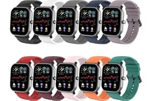 MIJOBS 10 sztuk bransoletek kompatybilnych z Amazfit GTS 3 / Amazfit GTS 2 Mini / Amazfit GTS 2e / Amazfit GTS, silikonowy pasek kompatybilny z paskiem do zegarka 20 mm