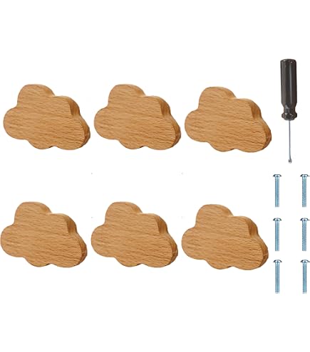 Baiyuanli 6 Pcs Boutons de Meuble en Rotin, Poignées de Tiroir en Bois Ronds pour Placards, Poignets de Porte Vintage avec Vis, Boutons pour Armoire Commode Cuisine Salon Chambre Bureau(Marron