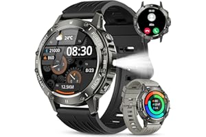 ZHIZHI Reloj Inteligente Hombre Smartwatch con Llamadas: Militar Impermeable Fitness Tracker Bluetooth Digital Smart Watch Podómetro Deportivo Pulsera Actividad Pulsómetro Monitor de Sueño para ios Android