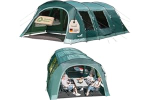 Skandika Kaupanga 6 Protect Tienda de campaña Familiar túnel | para 6 Personas, Impermeable, 3000 mm de Columna de Agua, Cabina Oscura para Dormir