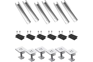 CIMSFCOR Support de panneau solaire pour toit plat, Kit de fixation de panneau solaire, Accessoires pour centrale électrique de balcon avec pince centrale de 30mm Pour toit trapézoïdal, toit plat (6)
