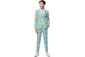 OppoSuits Boy's Crazy Suits for Teen Aged 10-16 Years in Funny Prints – Comes with Jacket, Pants and Tie