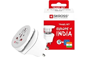 SKROSS | 1.500215-E |Combo World to India | 2in1 Reisestecker - Reiseadapter zur Anwendung von Geräten mit Schuko- oder Euros