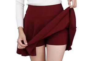 DJT FASHION Women's Basic Versatile Stretchy Flared Casual Mini Skater Skirt
