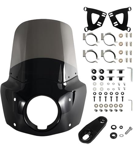 HDBUBALUS Motorfiets ABS Voorruit Quarter Kuip Kit voor Sportster XL 883 1200 1988-2016 Dyna Modellen 1995-2005 FXR 1986-1994, Clear