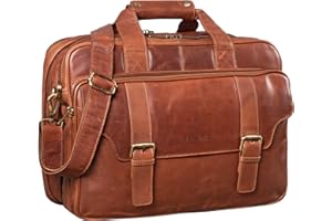 STILORD 'Valencia' Sac d'enseignant Cuir Femme Homme Sac d'Affaires Porte-documents XL Sacoche d'ordinateur Serviette Vintage Sac à Bandoulière