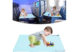 BBXWANG Letto per aeroplano per bambini, letto per aeroplano per il riposo dei bambini, elementi essenziali per il viaggio in aereo per bambini, estensore del sedile dell'aeroplano per bambini (Blue)