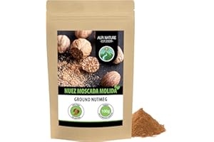 Alpi Nature Nuez Moscada Molida 100g, Especia de Nuez Moscada en Polvo para Cocinar y Hornear