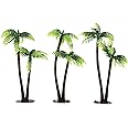Plastic Coconut Palm Tree, 3pcs Artificial Coconut Tree Plants for Fish Tank Miniature Plant Micro Landscape Diy Decor Miniature Landscape Scenery House