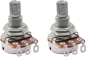 Musiclily Metrisch A500K Mini Potentiometers Split Shaft Audio Taper Poti für E-Gitarre und Bass(2 Stück)