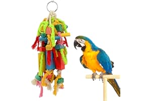 Jodsen Giocattoli da Masticare per Pappagalli Grandi e Piccoli Giocattoli per Pappagalli in Legno Gabbia Giocattoli per Morsi Blocco per Uccelli Giocattolo per Strappare Appeso per Conures Cockatiels