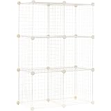 Amazon Basics Scaffalatura in filo, 6 unità (Sei cubi), Bianco, 37.08 D x 76.96 W x 113.79 H cm