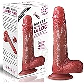 Sens Dildo - Isıtmalı İleri Geri Hareketli ve Rotasyonlu Ger&ccedil;ek&ccedil;i Damarlı Yapay Penis Vibrat&ouml;r, Platinum Silikon, 9 Titreşim 