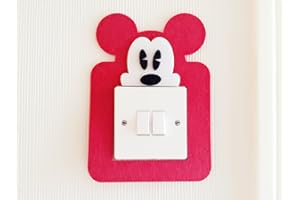 London Golden Swan Super Cute 3D Mickey Mouse Light Switch Wall Stickers, Classic Black & Red Unique On Amazon! Kids Children Boys Girls Room Nursery Decor In 2 To 3 Working Days! (Red)