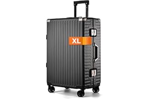 It'Go Aluminium Rahmen Koffer XL Groß Hartschalenkoffer Gepäck mit 4 Rollen Handgepäck Reisekoffer Koffer&Trolleys Schwarz