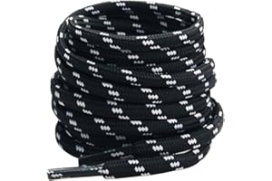 Gendewiner Round Boots Shoelace, 4.5mm Diameter Outdoor Work & Hiking Boots Replacements Shoe Laces for Athletic Trainer Shoe