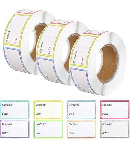 1200 stuks waterdichte en oliebestendige etiketten, zelfklevend, 25 x 50 mm, blanco stickers, zelfklevende etiketten om te beschrijven, vriesetiketten met perforatielijn voor voorraadpotten