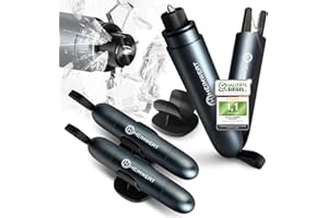 Heimwert Notfallhammer Gurtschneider - Notfall Hammer mit Testglas zum Üben - Zerstört insbesondere Verbund Sicherheitsglas der neuen Auto Generation - Federkorn Nothammer Emergency Car Tool (2 Stück)