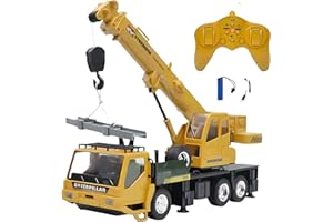 OpenRC – RC Tracteur Camion Grue Télécommandé Enfant – Dépanneuse Camion Benne Pelleteuse Pelle Radiocommandée Electrique – Tractopelle Engin de Chantier Jouet Construction Excavateur