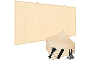 POYEE 90% 3x6m Toile d'ombrage pour terrasse, Jardin, pergola, auvent Beige