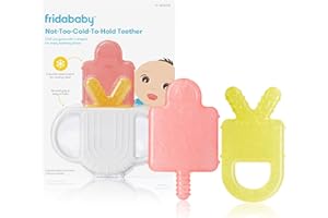 Frida Baby Teething Relief Not-Too-Cold-to-Hold Baby Teether: 4-in-1 Teether Toy, BPA-Free Silicone Teething Toy