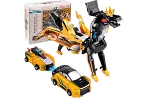 BUKBAS Transforming Dragon Car Toys, 2 In 1 Transforming Car Robot Toy for Kids, Automatic Deformation of Magnetic Connections, Cars Toys for 3-8 Year Old Boys Girls, Funny Novelty Gifts, Party Games