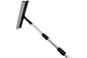 MCTIES Pullach Hof Teleskopstange 6 Meter mit Fensterwischer Schwamm mit Netzüberzug und Abziehlippe Aluminiumstange Ausziehbar inkl. Ausatz zum putzen von Fenster und Scheiben