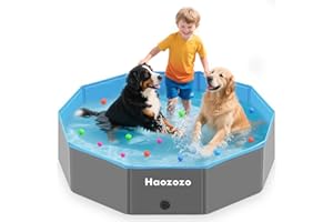 Haozozo Piscine pour Chien 120x30 cm, Bassin Renforcé pour Grands Chiens en PVC Durable, Piscine Pliable Sécurisée Antidérapante pour Chien - Hund Planschbecken Dog Pool (120 * 30cm)