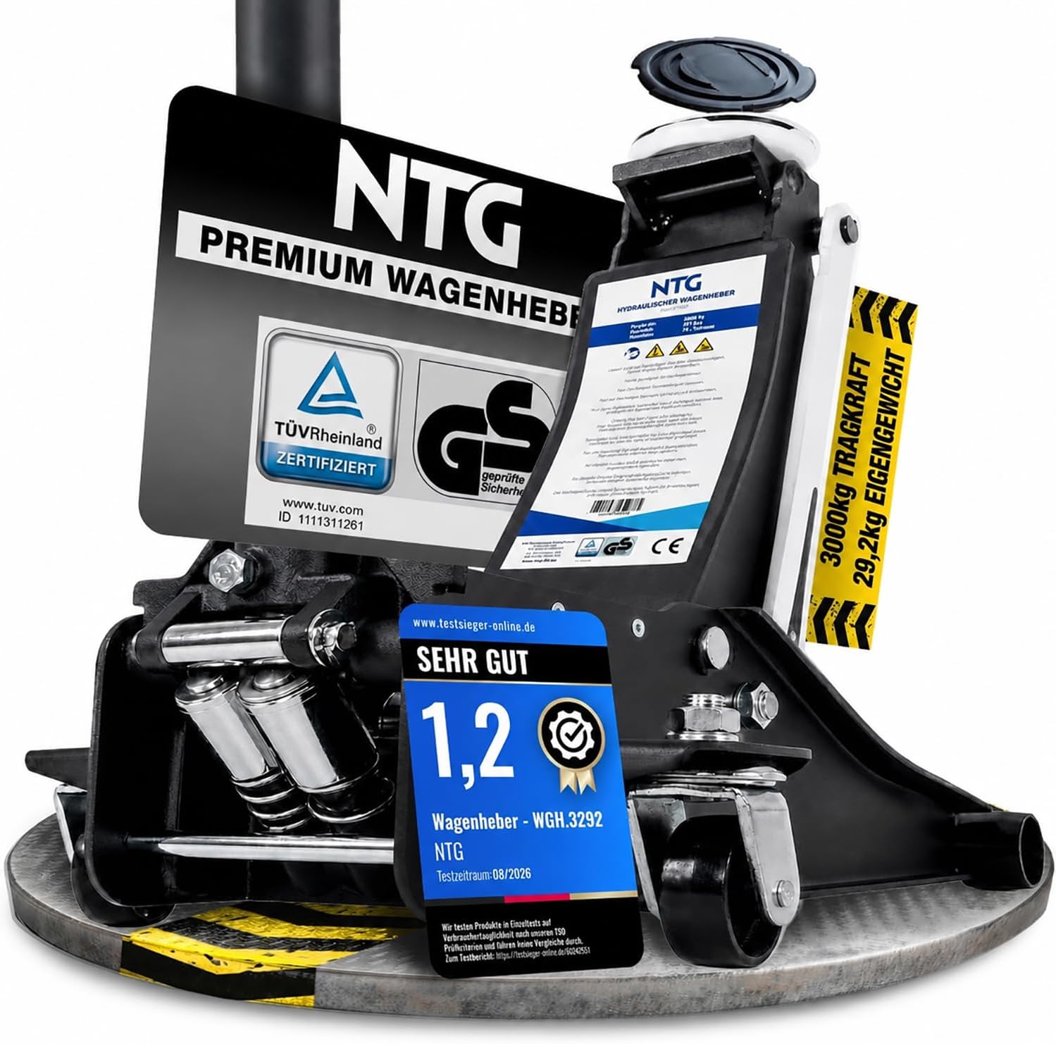 Vorteile, Stärken und Schwächen : NTG Hydraulischer Wagenheber PRO 3T - 75-505