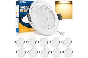 COTLEDL LED Einbaustrahler 230V Flach 10er Set, 5W LED Spots IP44 Bad Einbauleuchten Warmweiß 3000K Deckenspots, 450LM Einbaustrahler Einbauspot Loch 68-80mm für Badezimmer Wohnzimmer Küche