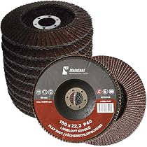 Molatool Lot De 5 Disques à Lamelles 150 Mm Grain 80 – Zircon Pro Pour Métal, Acier, Bois