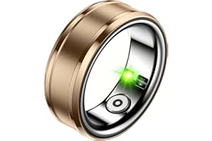 HitTopss Smart Rings Fitness Tracker for Women/Men, No App Subscription, Sleep Tracking, Heart Rate, Blood Oxygen Monitoring, IP68 Waterproof (Gold, S)
