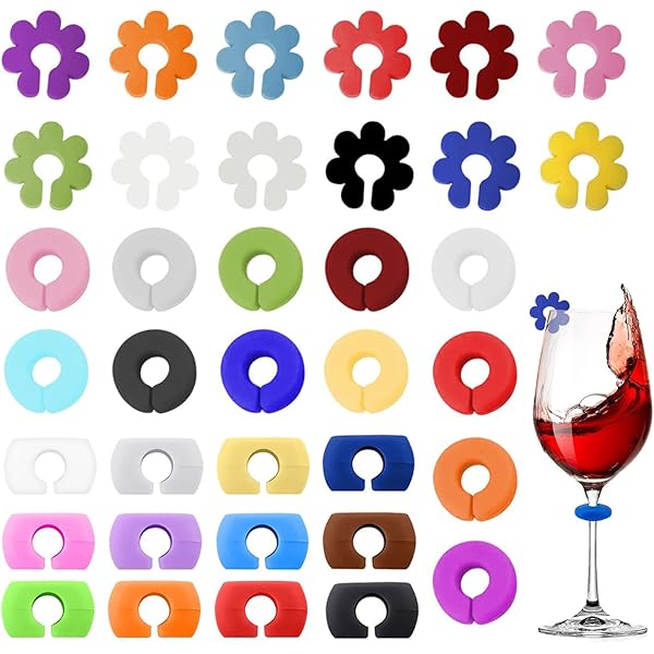 Segna Bicchieri In Silicone - 24 Pezzi Colorati Per Feste, Matrimoni E Eventi. Mai Più Bicchieri Sbagliati! - Foto 7