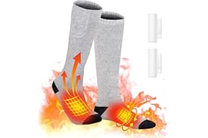 GBOKYN Calzini riscaldanti ricaricabili, calzini caldi elettrici a batteria con batteria 2200 mAh, per uomini e donne, 3 temperature regolabili per sport/campeggio/pesca/sci