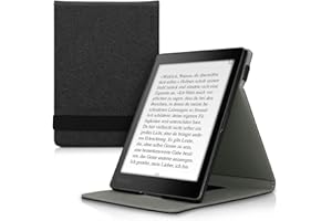 kwmobile Étui pour liseuse électronique Compatible avec Kobo Aura One - Étui Housse Rabat liseuse Simili Cuir Noir
