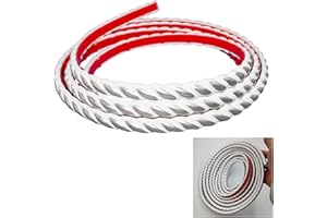 ZZLQIAN Garniture Murale Autocollante,Garniture De Moulage Flexible,Moulage De Couronne,Pour Armoire/Cadre de Miroir/Plafond/Armoire/Bord Mural/DéCoration De La Maison,3 m,Blanc et Argenté